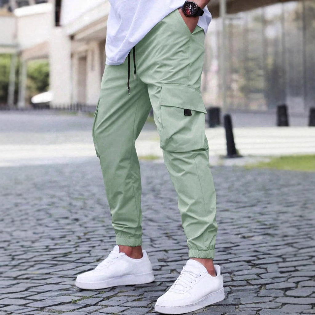 Workwear Casual Pants Drawstring Elastic Waist Track Pants