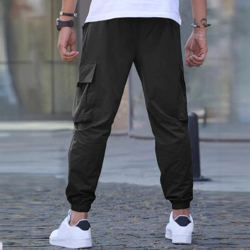Workwear Casual Pants Drawstring Elastic Waist Track Pants