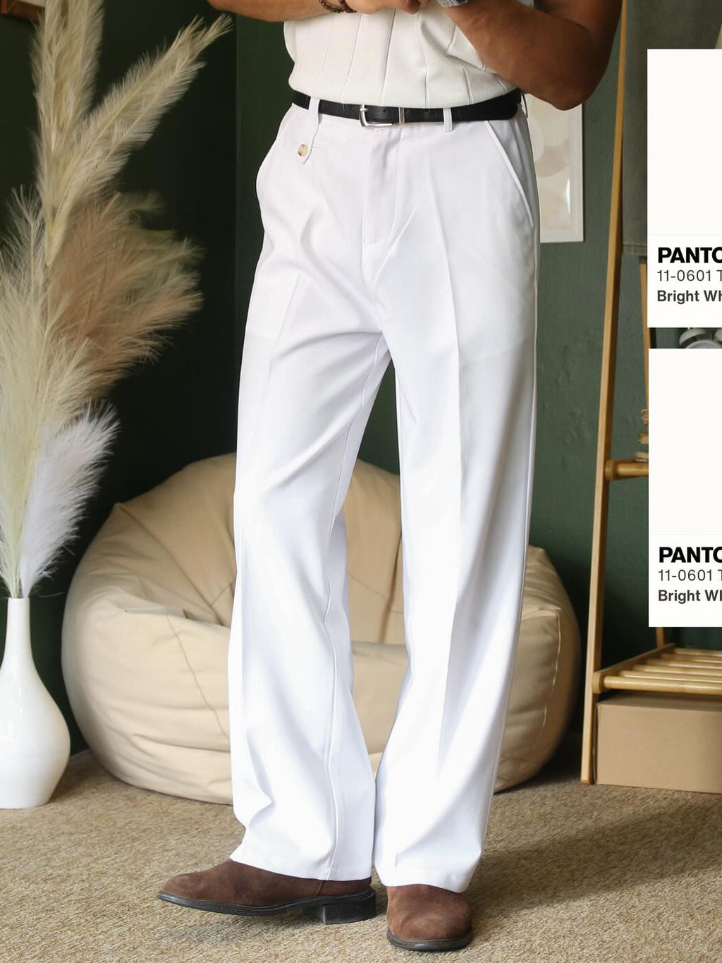 Elegant Solid Color High Waist Pants
