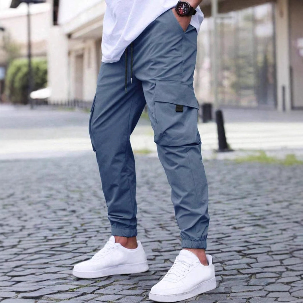 Workwear Casual Pants Drawstring Elastic Waist Track Pants